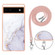 Google Pixel 6a Electroplating Marble Dual-side IMD Phone Case with Lanyard - White 006 Google Pixel 6a Electroplating Marble Dual-side IMD Phone Case with Lanyard - White 006