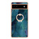 Google Pixel 6a Electroplating Marble Dual-side IMD Phone Case with Ring - Green 017