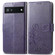 Google Pixel 6a Four-leaf Clasp Embossed Buckle Leather Phone Case - Purple