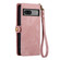 Google Pixel 6A Geometric Zipper Wallet Side Buckle Leather Phone Case - Pink