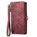 Google Pixel 6A Geometric Zipper Wallet Side Buckle Leather Phone Case - Red