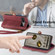 Google Pixel 6A Geometric Zipper Wallet Side Buckle Leather Phone Case - Red