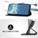 Google Pixel 6a Line Pattern Skin Feel Leather Phone Case - Black