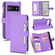 Google Pixel 6a Litchi Texture Zipper Leather Phone Case - Purple