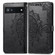 Google Pixel 6a Mandala Flower Embossed Flip Leather Phone Case - Black