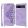 Google Pixel 6a Skin-feel Flowers Embossed Wallet Leather Phone Case - Purple