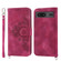 Google Pixel 6a Skin-feel Flowers Embossed Wallet Leather Phone Case - Wine Red