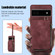Google Pixel 6a Zipper Card Bag Back Cover Phone Case - Wine Red