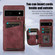 Google Pixel 6a Zipper Card Bag Back Cover Phone Case - Wine Red
