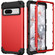 Google Pixel 7 5G 3 in 1 Shockproof PC + Silicone Protective Phone Case - Red+Black