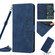 Google Pixel 7 Skin Feel Heart Pattern Leather Phone Case With Lanyard - Blue