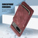 Google Pixel 7 Zipper Card Bag Back Cover Phone Case - Wine Red