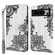 Google Pixel 8 3D Painting Pattern Flip Leather Phone Case - Diagonal Black Flower