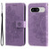 Google Pixel 8 7-petal Flowers Embossing Leather Phone Case - Light Purple Google Pixel 8 7-petal Flowers Embossing Leather Phone Case - Light Purple