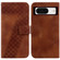 Google Pixel 8 7-shaped Embossed Leather Phone Case - Brown