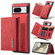 Google Pixel 8 DG.MING M1 Series 3-Fold Multi Card Wallet + Magnetic Phone Case - Red