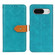 Google Pixel 8 European Floral Embossed Copper Buckle Leather Phone Case - Blue