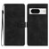 Google Pixel 8 Flower Butterfly Embossing Pattern Leather Phone Case - Black