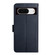 Google Pixel 8 HT02 Genuine Leather Fingerprint-proof Flip Phone Case - Blue
