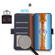 Google Pixel 8 KHAZNEH Side-Magnetic Litchi Genuine Leather RFID Phone Case - Blue