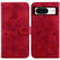 Google Pixel 8 Lily Embossed Leather Phone Case - Red