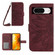 Google Pixel 8 Skin Feel Sun Flower Embossed Flip Leather Phone Case with Lanyard - Wine Red