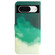 Google Pixel 8 Watercolor Pattern Flip Leather Phone Case - Cyan Green