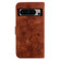 Google Pixel 8 Pro Lily Embossed Leather Phone Case - Brown