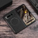Google Pixel Fold Cloth Texture PU MagSafe Magnetic Phone Case - Black