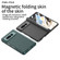 Google Pixel Fold GKK Integrated Fold Hinge Leather Phone Case with Holder - Carbon Fibre Black