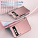 Google Pixel Fold Integrated Electroplating PC Folding Phone Case - Pink