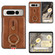 Google Pixel Fold Wristband Leather Back Phone Case - Brown