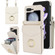 Samsung Galaxy Z Flip5 Litchi Texture RFID Card Slot Phone Case with Ring Holder - White