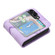 Samsung Galaxy Z Flip5 Line Pattern Skin Feel Leather Phone Case - Light Purple