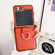 Samsung Galaxy Z Flip5 Solid Color Litchi Leather Texture Protective Phone Case with Ring - Red