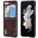 Samsung Galaxy Z Flip5 ABEEL Genuine Leather Mahjong Texture Series Phone Case - Brown