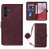 Samsung Galaxy A25 5G / A24 Crossbody 3D Embossed Flip Leather Phone Case - Wine Red
