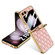 Samsung Galaxy Z Flip5 GKK Integrated Plating Diamond Texture PU Phone Case with Ring - Pink