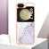 Samsung Galaxy Z Flip5 Electroplating Marble Dual-side IMD Phone Case - White 006
