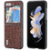 Samsung Galaxy Z Flip5 ABEEL Genuine Leather Ostrich Texture Phone Case - Coffee