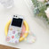 Samsung Galaxy Z Flip5 Transparent PC All Inclusive Hinge Folding Phone Case with Bracelet - Hollow Flower