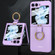 Samsung Galaxy Z Flip5 GKK Ultra-thin PC Full Coverage Phone Case with Ring Holder / Tempered Film - Purple