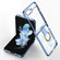 Samsung Galaxy Z Flip5 GKK Electroplating Phone Case with Ring - Blue