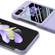 Samsung Galaxy Z Flip5 JUNSUNMAY 9H Tempered Glass Protector Folding PC Phone Case - Yellow