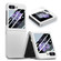 Samsung Galaxy Z Flip5 JUNSUNMAY 9H Tempered Glass Protector Folding PC Phone Case - White