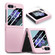 Samsung Galaxy Z Flip5 JUNSUNMAY 9H Tempered Glass Protector Folding PC Phone Case - Pink