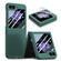 Samsung Galaxy Z Flip5 JUNSUNMAY 9H Tempered Glass Protector Folding PC Phone Case - Dark Green