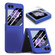 Samsung Galaxy Z Flip5 JUNSUNMAY 9H Tempered Glass Protector Folding PC Phone Case - Navy Blue