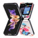 Samsung Galaxy Z Flip5 Colored Drawing Leather Phone Case - Butterflies