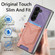 Samsung Galaxy Z Fold5 Skin-feel Solid Color Back Cover Denim Card Phone Case - Purple